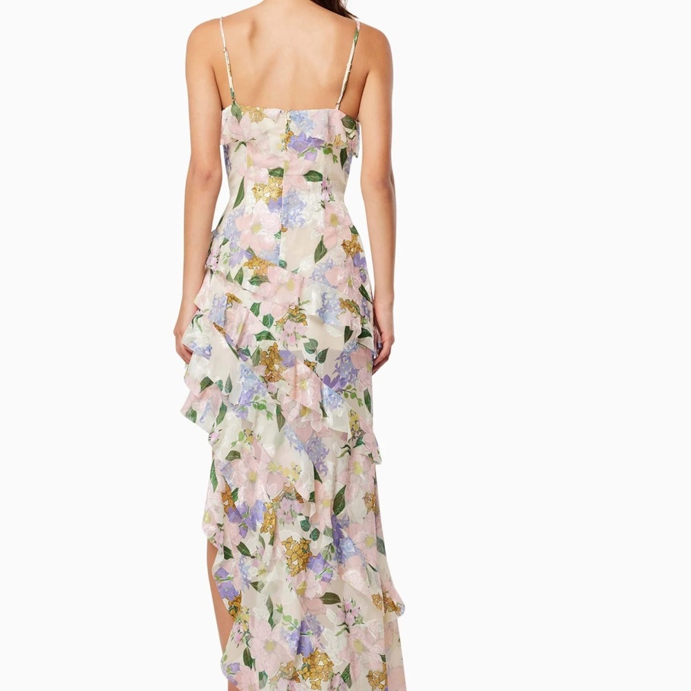 Elliatt Cosima Asymmetrical Gown in Florals - Picture 3 of 5